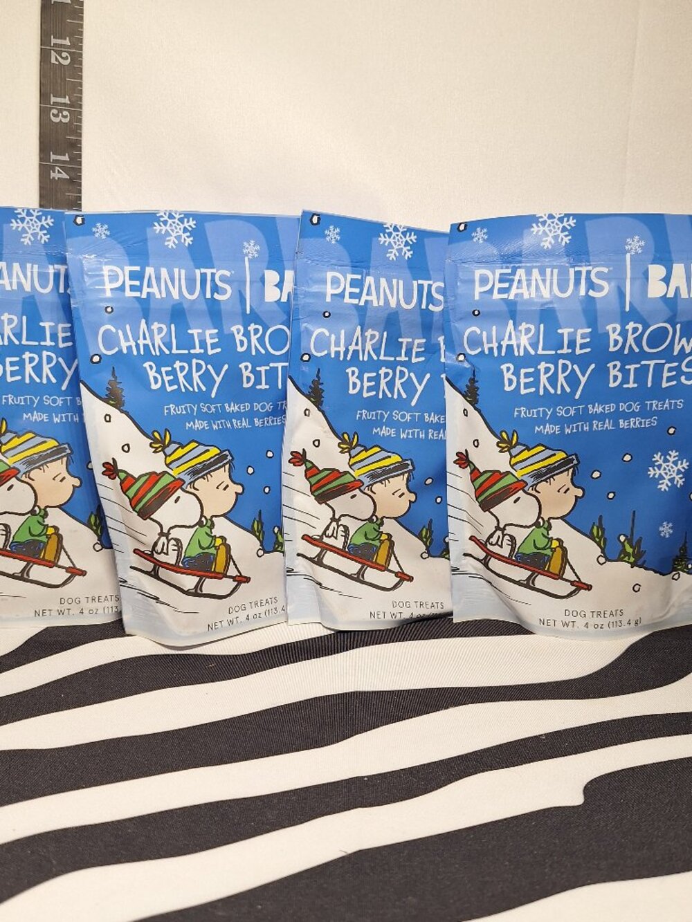 NWT Bark Charlie Brown's Berry Bites Dog Treats, 4 pack